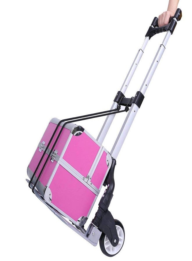 Vichaxan Aluminum Foldable Luggage Trolley Carts Hand Puller Cart with 80 Kg | Folding Aluminum Heavy Luggage Trolley Foldable Hand Truck Carts Shopping Wheels || - Image 1